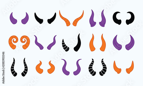Halloween devil horns collection diverse styles for costume design party decorations