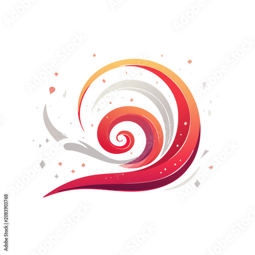 Abstract Swirl with Red and Orange Tones