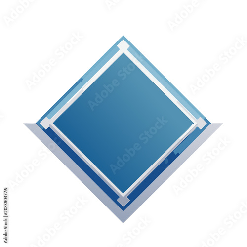 Blue Diamond Frame Vector Illustration
