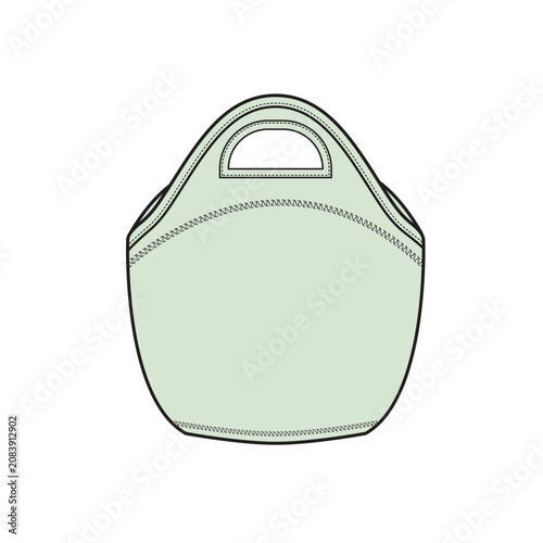 Foto Neoprene lunch bag vector template technical illustration.