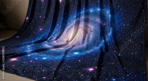 Soft Plush Fleece Throw Blanket Featuring a Vibrant Deep Space Spiral Galaxy Pattern for Cozy Home Decor and Celestial Inspired Interior Design