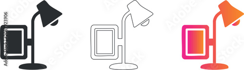 Quadro su tela Desk lamp trio in flat, linear, and gradient styles for modern home decor