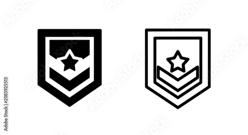 Valokuva Military star badge shield icon set with military insignia isolated