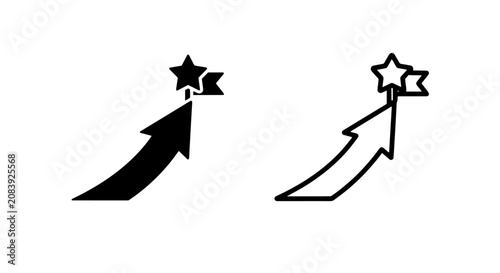 Tableau sur toile Rising arrow with star milestone icon symbol milestone progress
