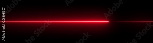 Glowing red neon laser line pulse abstract background, motion energy light, effect