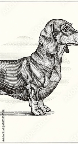 Etched Dignity: A Sausage Dog's Profile