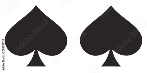 Bild auf Leinwand Two Black Spade Shapes On A White Background