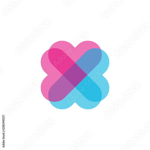 Heart vector symbol. Valentines day ribbon logotype