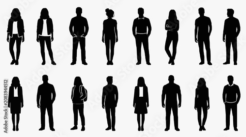 Fotografía Silhouetted Professional Diversity Group.