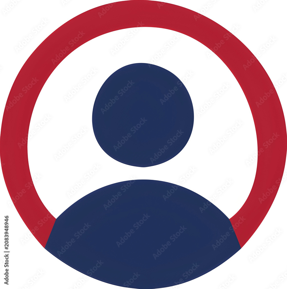 Obraz premium A simple graphic illustration of a person icon in a circle