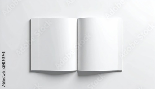 Blank Open Book Mockup on White Background