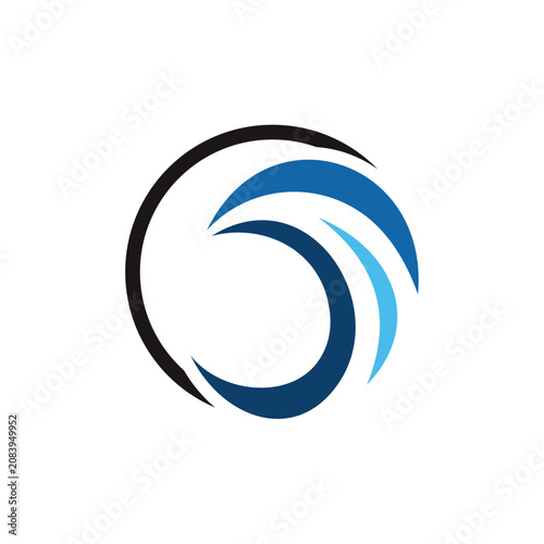 Canvas Print Waves Logo Design template Illustration Vector