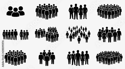 Bild auf Leinwand Group Diversity in Crowd Arrangements.