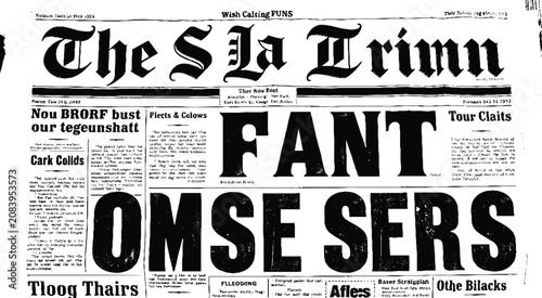 Konstfotografi Black and white printed newspaper background texture retro style.