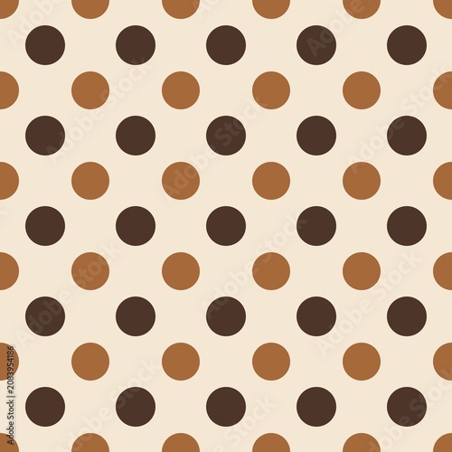 Autumn Polka Dot Seamless Pattern in Dark Brown and Caramel
