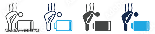 Принти на полотні fatigue icon sheet multiple concept