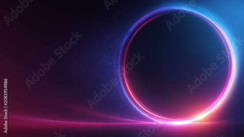 Neon Ring Glow Abstract Background
