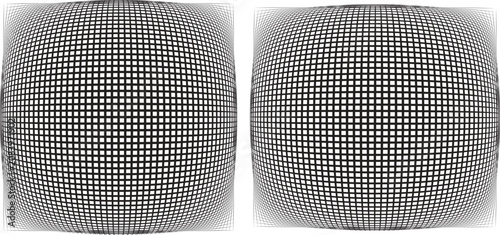 Photos Distorted grid patterns with barrel and pincushion optical illusion effects