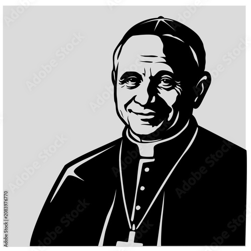 Foto Catholic pope or bishop portrait vector illustration