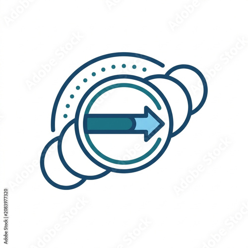 Abstract arrow symbol representing progress and direction.