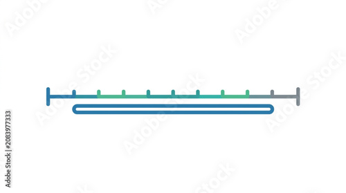 Abstract colorful gradient line graph with markers and bar.