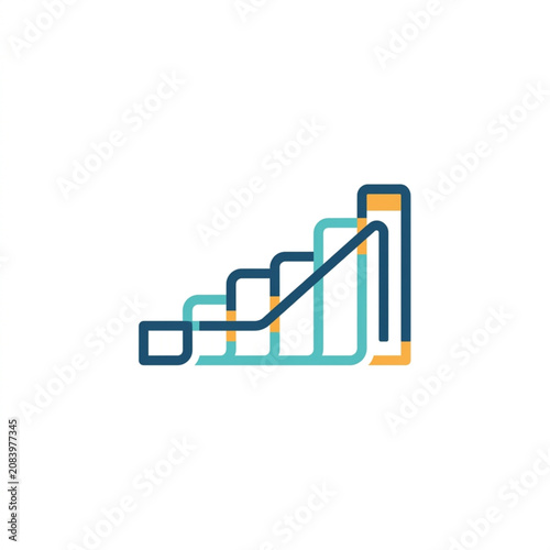 Abstract bar chart showing upward trend and growth.