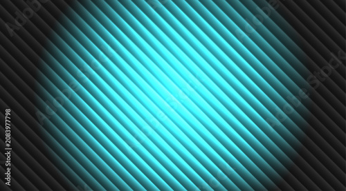 Fotografija Abstract background, with diagonal stripes, glowing cyan light, emanating from t