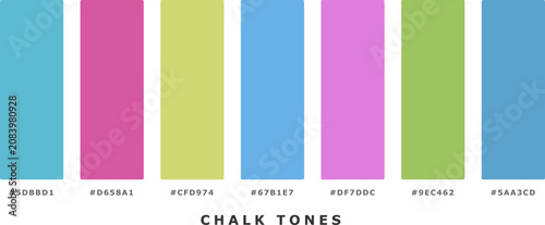 Obraz na plátně Chalk tones color palette offering soft, muted shades for elegant and minimalist design applications, perfect for branding