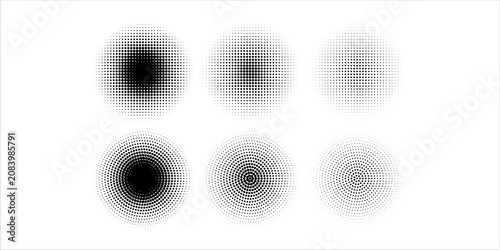 Foto Vector Black Dot Pattern Set, isolated on white background