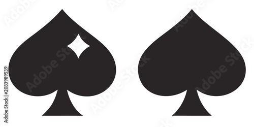 Фотография Two Black Spade Shapes Against A White Background