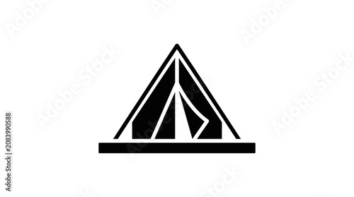 Camping Tent Icon Silhouette - Outdoor Adventure and Shelter Symbol