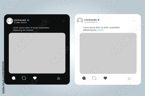 Foto Social media post mock up vector layout template stock illustration