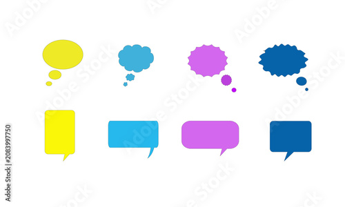 colorful speech bubbles set.