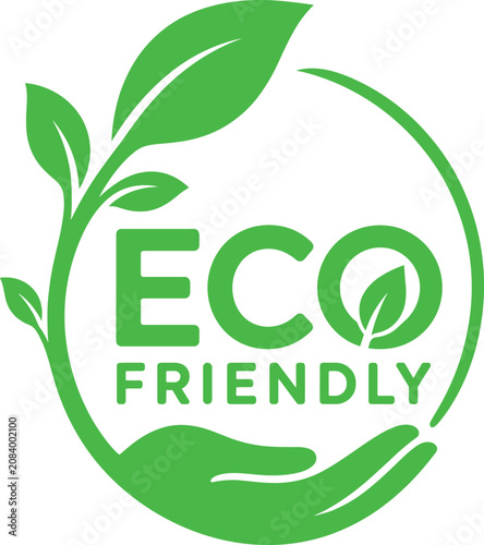 Green eco friendly logo with leaf design