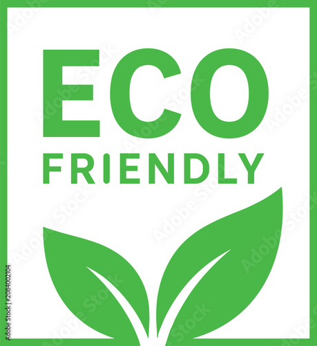 Eco friendly green logo with leaf design