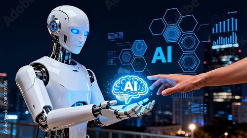 Robot with AI brain and human hand
