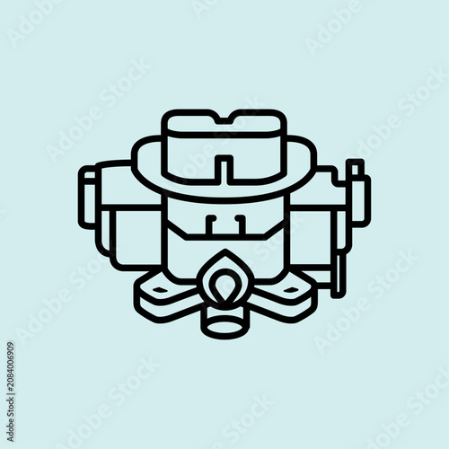 Bild auf Leinwand Classic Car Engine Carburetor Part Icon