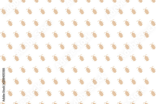 害虫（ゴキブリ）のシンプルなアイコンパターン背景　Simple Insect Pattern Background with Cockroach Icons