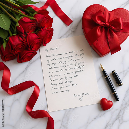 valentine card with red rose
