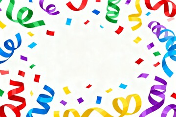 Colorful Confetti and Streamers Frame