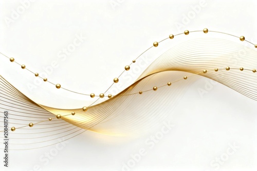 Elegant Gold Wave Design on White Background