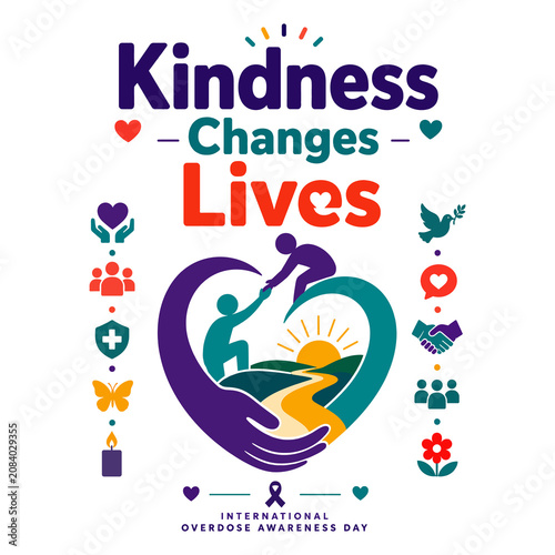 Quadro su tela Kindness Concept Illustration With Helping Hands On Transparent Background
This vector illustration depicts a kindness concept with two figures reaching for each other within a heart shape