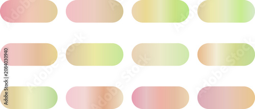 Abstract pastel gradient shapes set on transparent background for web design elements.