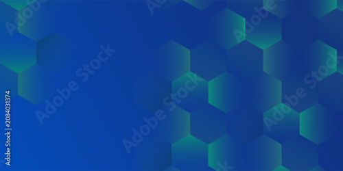 Blue Hexagon Tech Finance Fintech Background Abstract Pixel Pattern. Abstract Business Tech Science