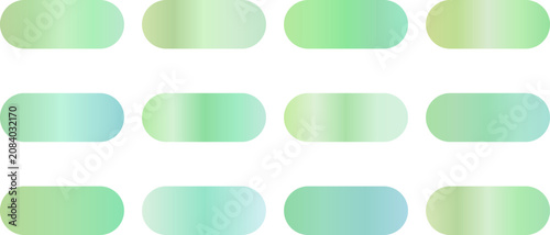 Tableau sur toile Refreshing mint and seafoam green gradient pill buttons for modern eco friendly interface