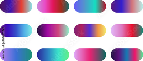 Set of modern vibrant oval gradients for creative design projects.