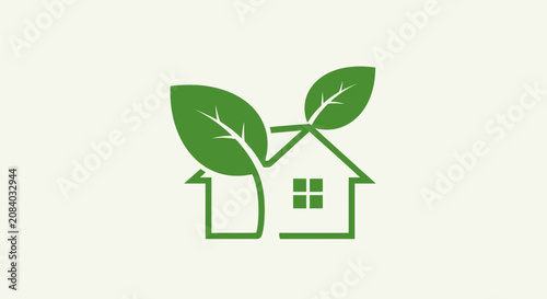 Green house with leaves growing out of it in a natural setting