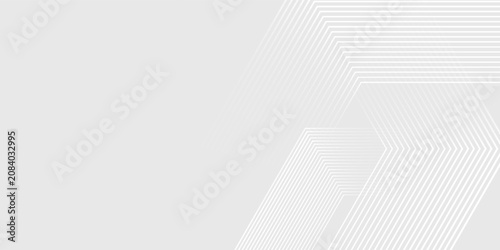 Abstract hexagon whitein gray wave light technology background. Abstract big data digital concept modern