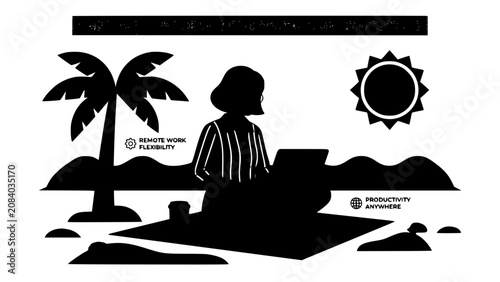 Fotografija Remote work flexibility and productivity anywhere concept