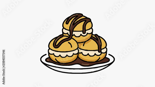 Cute cartoon baby sleeping peacefully in basket.